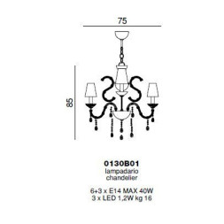 Люстра Beby Beby Rose 0130B01 Chrome 264 SW Rosaline