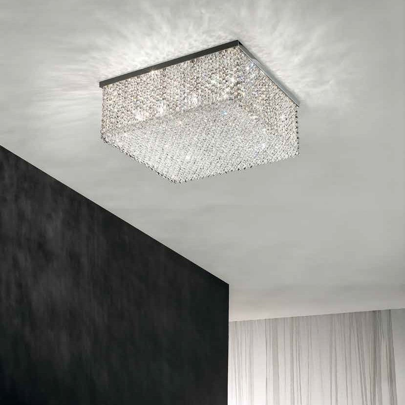 Потолочный светильник Masiero Cubo PL/SQUARE/LARGE 20 G04 TR CUT CRYSTAL