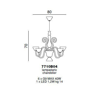 Люстра Beby Group Vanite 7710B04 Light gold Silver Cortina