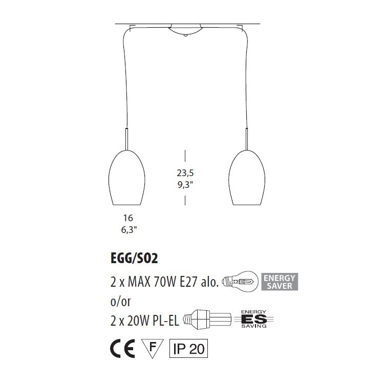 Подвесной светильник Morosini Egg SO2 0161SO04BLIN