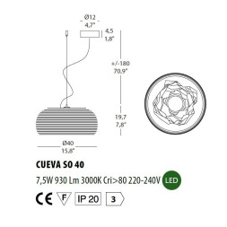 Подвесной светильник Morosini Cueva CUEVA SO 40 0551SO06BSL3