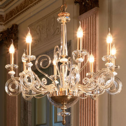 Люстра Euroluce Cloe L8 Gold Clear