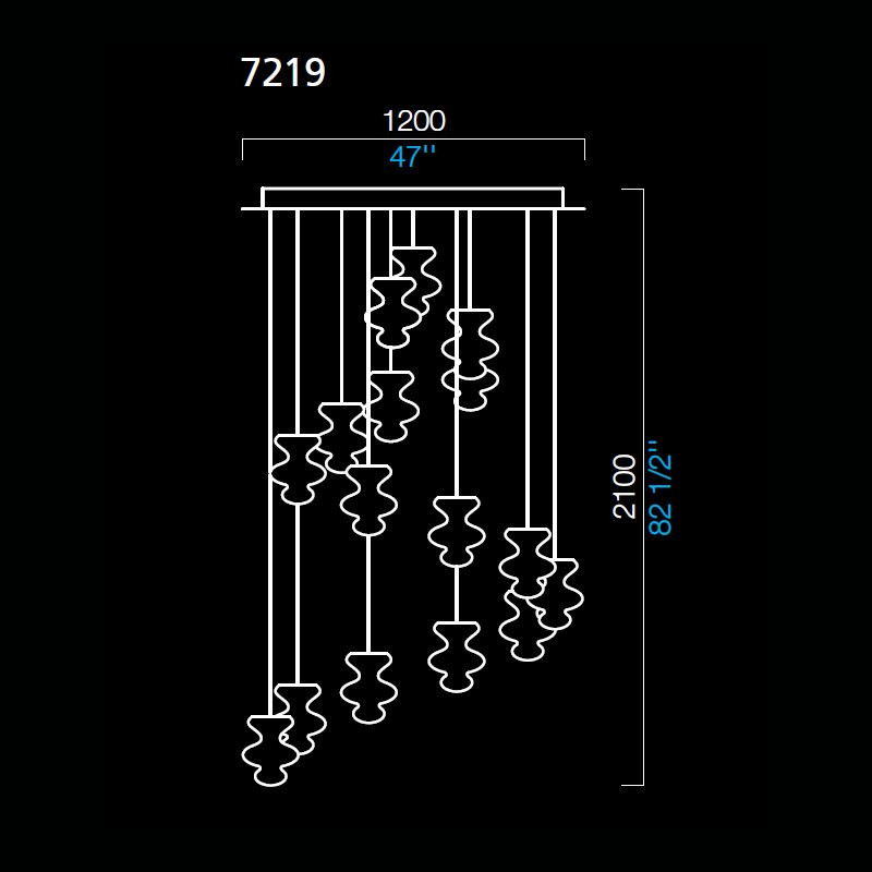 Каскад Barovier&amp;Toso Spinn 7219/CC