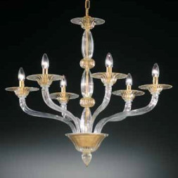 Люстра Vetri Lamp 1004/6 Cristallo/Oro 24 Kt.