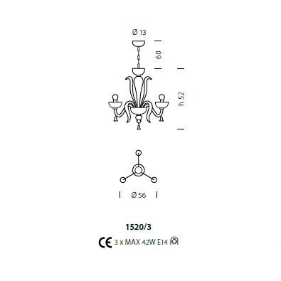 Люстра Sylcom Foscari 1520/3 D BLAV OR