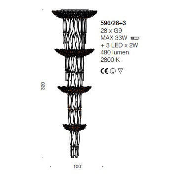 Потолочный светильник IDL Elite 596/28+3 light gold transparent