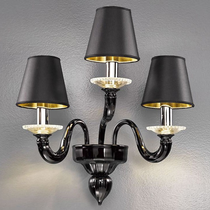 Бра Vetri Lamp 1151/A3 Nero/Cristallo/Nero