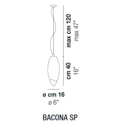 Подвесной светильник Vistosi Bacona SP E27 BC/SF NI
