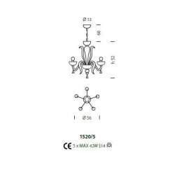 Люстра Sylcom Foscari 1520/5 D FUORO