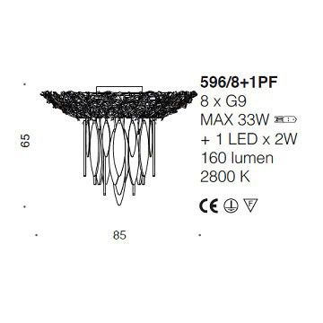 Потолочный светильник IDL Elite 596/8+1PF light gold white