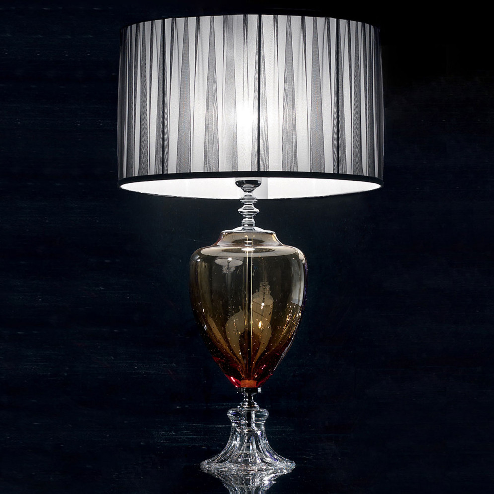 Настольная лампа Euroluce Pluton LP1 silver Amber