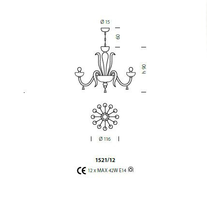 Люстра Sylcom Foscari 1521/12 K CR