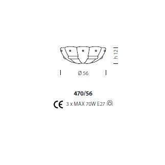 Потолочный светильник Sylcom Tribuno 470/56 AMB