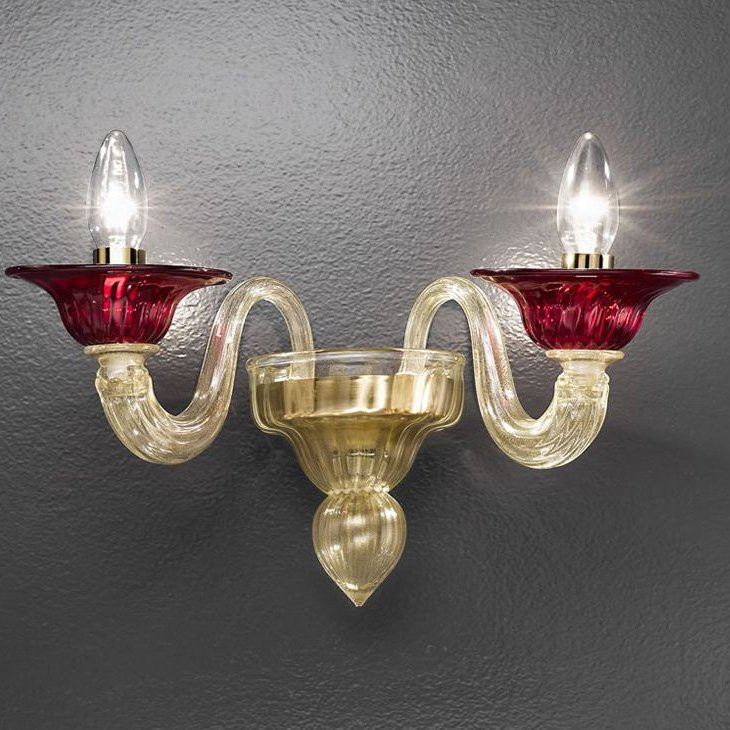 Бра Vetri Lamp 1155/A2 Rosso/Oro 24Kt