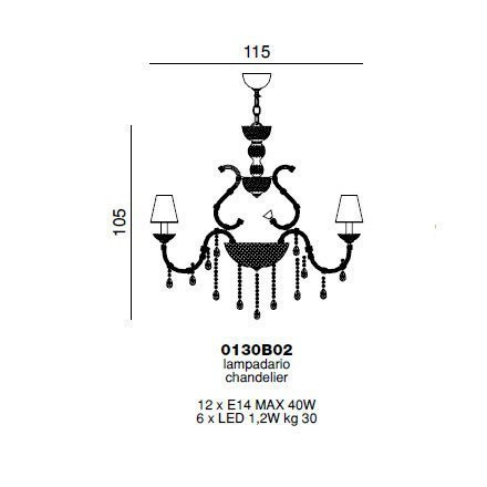 Люстра Beby Golden Rose 0130B02 Light gold Swarovski Plaque