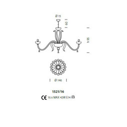 Люстра Sylcom Foscari 1521/16 D ORO