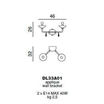 Бра Beby Group Black tube DL33A01 Chrome Dark Rome Cut Almond