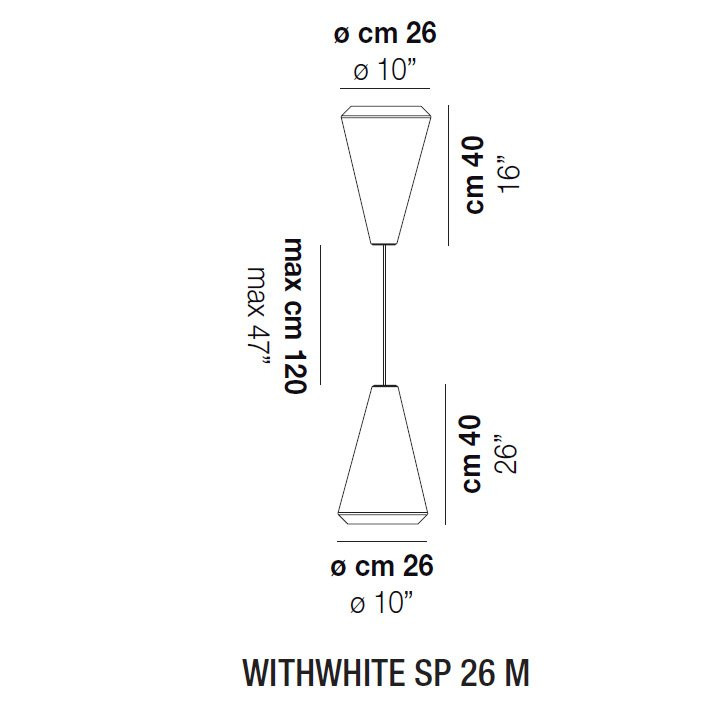 Подвесной светильник Vistosi WithWhite SP 26 M E27 BC BC