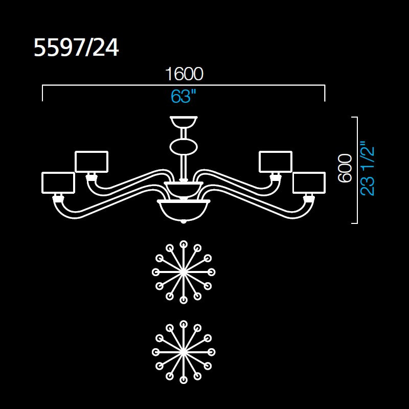 Люстра Barovier&amp;Toso Alexandria 5597/24/LQ/BB
