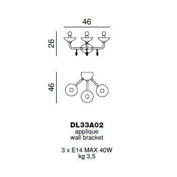 Бра Beby Group Black tube DL33A02 Chrome Dark Rome Cut Almond