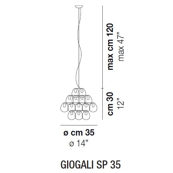 Подвесной светильник Vistosi Giogali SP 35 E27 CR/TR CR