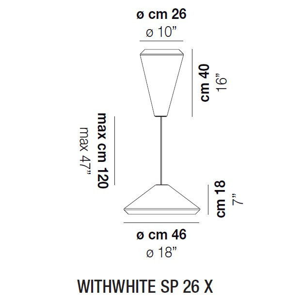 Подвесной светильник Vistosi WithWhite SP 26 X E27 BC BC