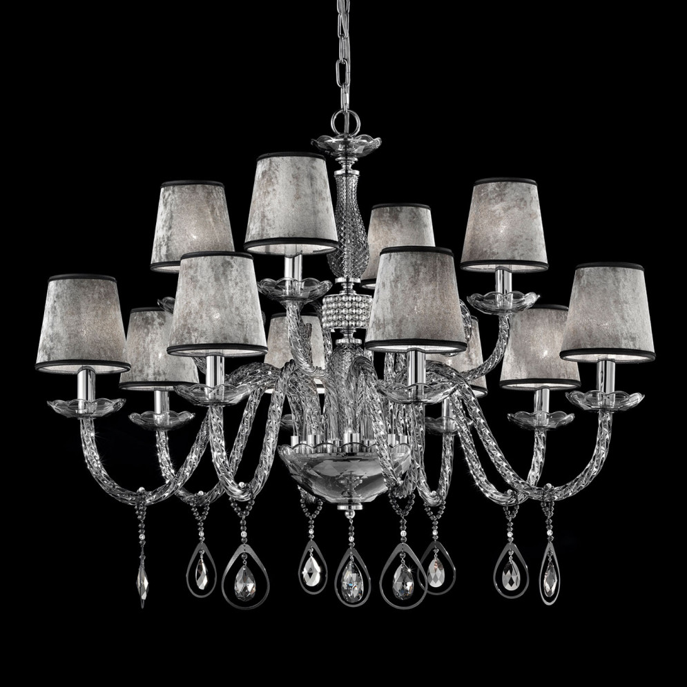 Люстра Euroluce Toochic L8+4 Silver Fume Shade
