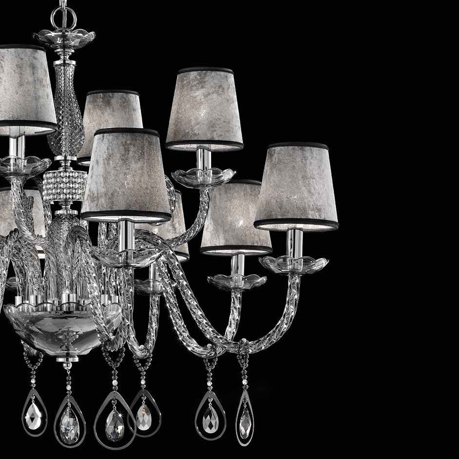 Люстра Euroluce Toochic L8+4 Silver Fume Shade