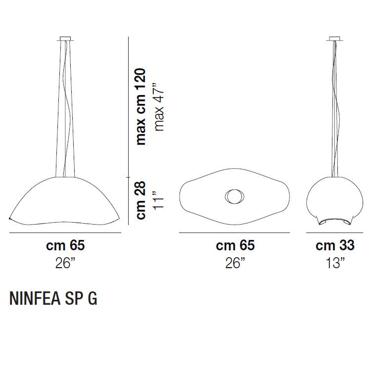 Подвесной светильник Vistosi Ninfea SP G E27 BC CR