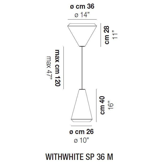 Подвесной светильник Vistosi WithWhite SP 36 M E27 BC BC