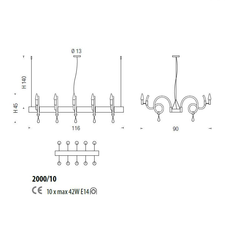 Люстра Sylcom Street 2000/10 FU