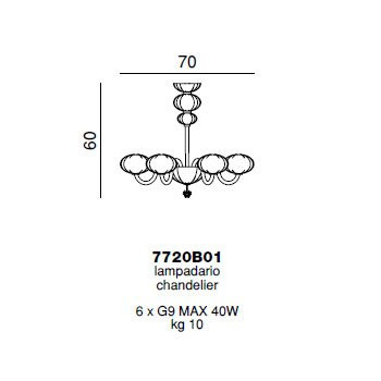 Люстра Beby Group Gloss 7720B01 Chrome Azzurro Cielo
