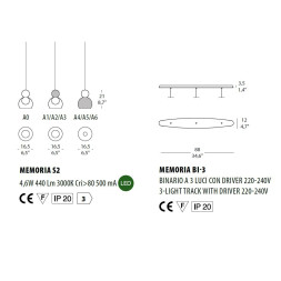 Подвесной светильник Evi Style Memoria S2-A4 / BI-3 ES0262SO04A4L3+ES0260BI06