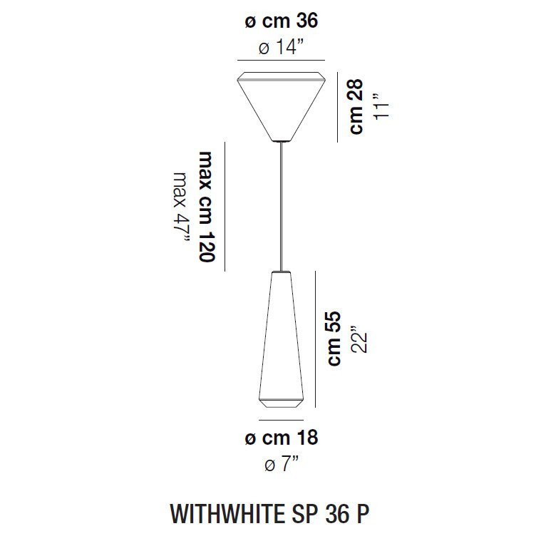 Подвесной светильник Vistosi WithWhite SP 36 P E27 BC BC