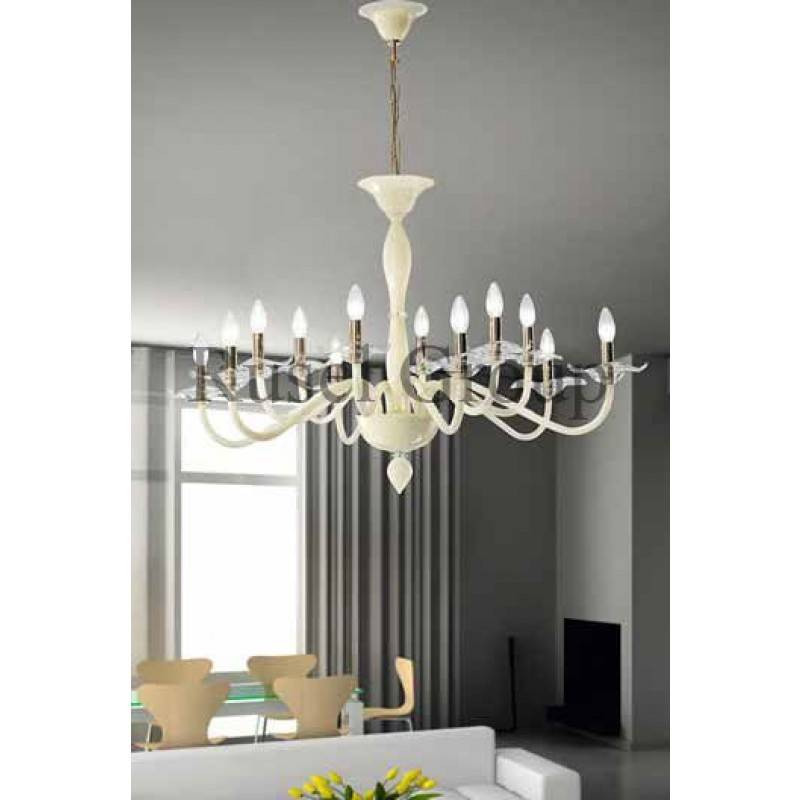 Люстра Vetri Lamp 1186/6+6 Bianco/Cristallo