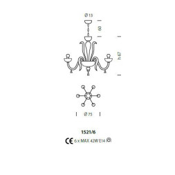 Люстра Sylcom Foscari 1521/6 K FU