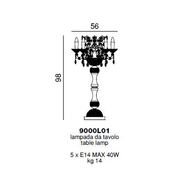 Настольная лампа Beby Group Queen of Roses 9000L01 Satin gold SW Golden Teak