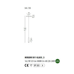 Подвесной светильник Morosini Mikado MIKADO SO1 glass-S 0570SO07SAL3