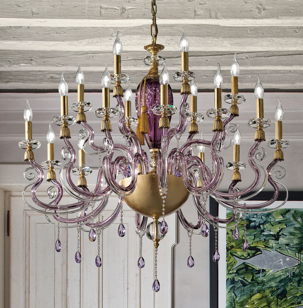 Люстра Euroluce Iside L12+6 Gold Wisteria