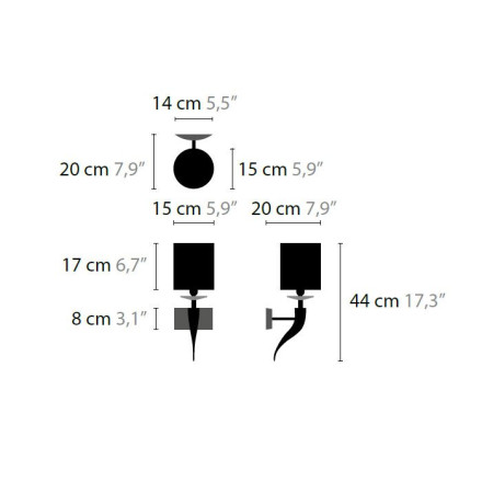 Бра Ilfari Loving Arms W1 11640 02 Black shades