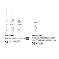 Подвесной светильник Evi Style Memoria S2-A2 / RO1 ES0262SO22A2L3+ES0260RO06