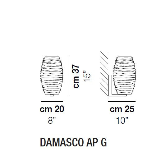 Бра Vistosi Damasco AP G E27 CR/TO NI