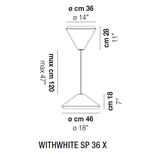 Подвесной светильник Vistosi WithWhite SP 36 X E27 BC BC