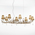 Люстра IDL Flame 524/8R antique bronze+nickel brown organza
