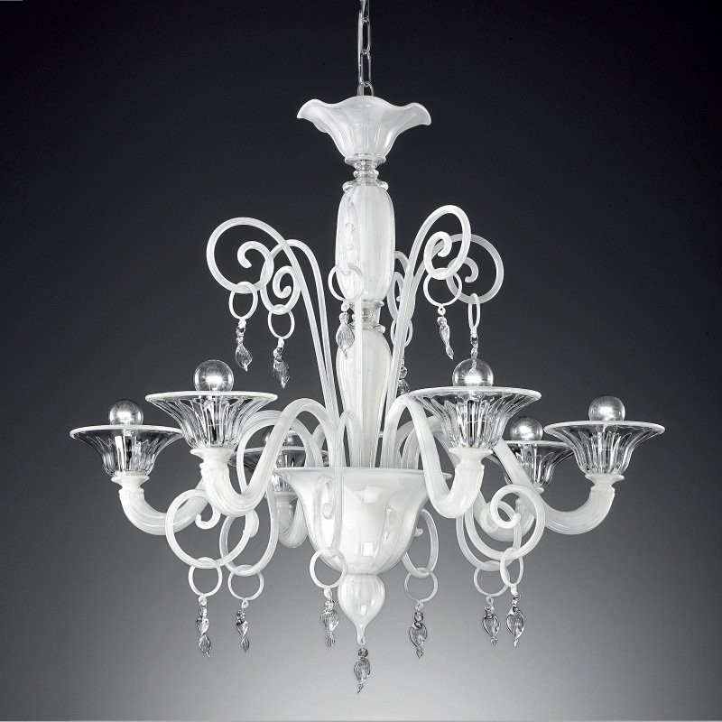 Люстра Vetri Lamp 972/6 Bianco/Cristallo