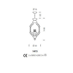 Подвесной светильник Sylcom Rezzonico 1473 PA BL.CR