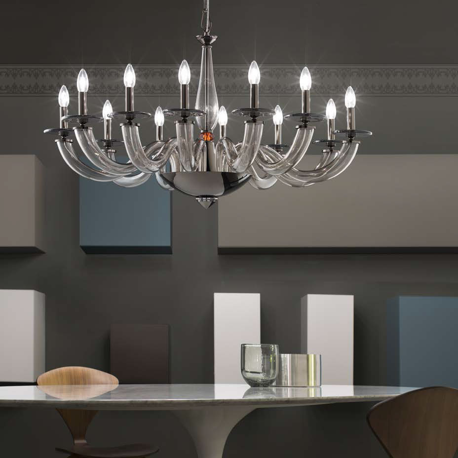 Люстра Euroluce Olympia L12 nickel Fume