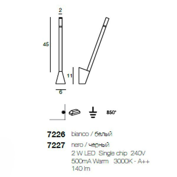 Настенный светильник Linea Light Snake 7227