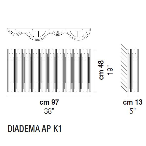 Настенный светильник Vistosi Diadema AP K1 ALO CR CR