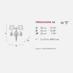 Бра Masiero Primadonna A2 G01 / PON/16/IV Cut crystal